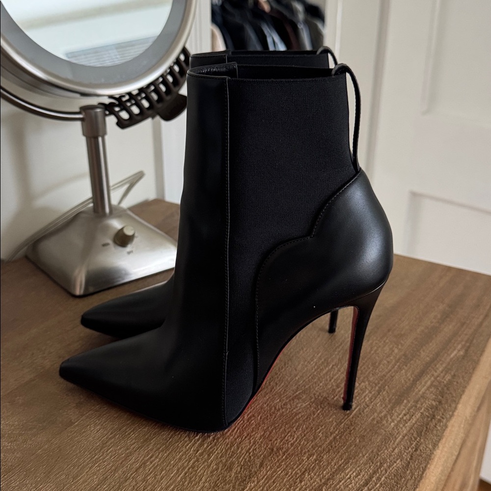 Christian Louboutin Black and Red Heeled Boots - Picture 5 of 5